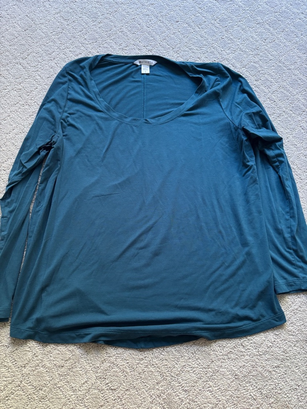 Athleta Teal Scoop Neck Long Sleeve Top - Stratus II top